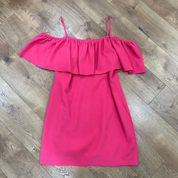 Trina Turk pink off the shoulders dress - Size 8  - Picture 4 of 8